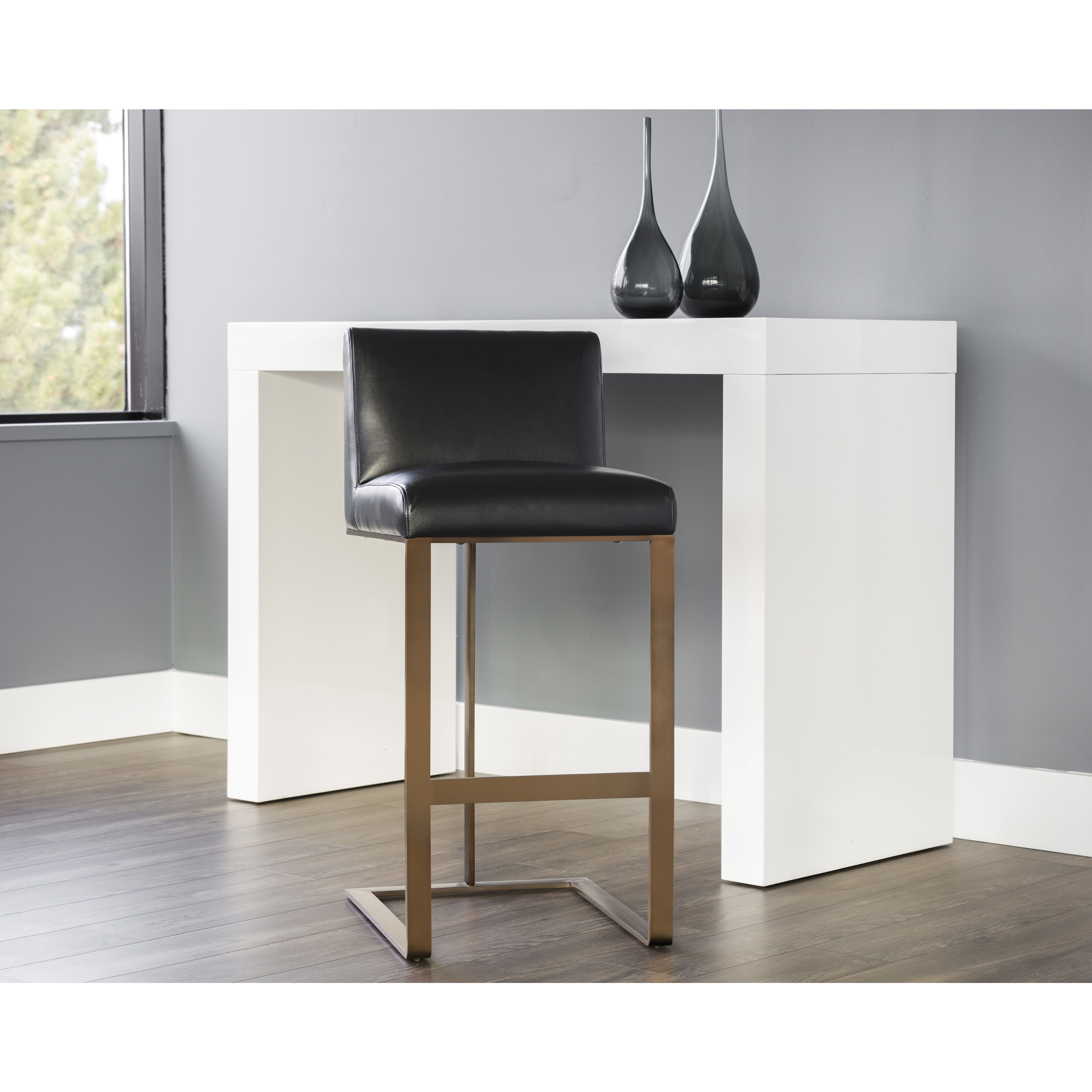 Dean 39.5 inch Antique Brass / Cantina Black Barstool